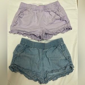 Jcrew crewcuts little girls shorts. Size 6. Lilac and jean.